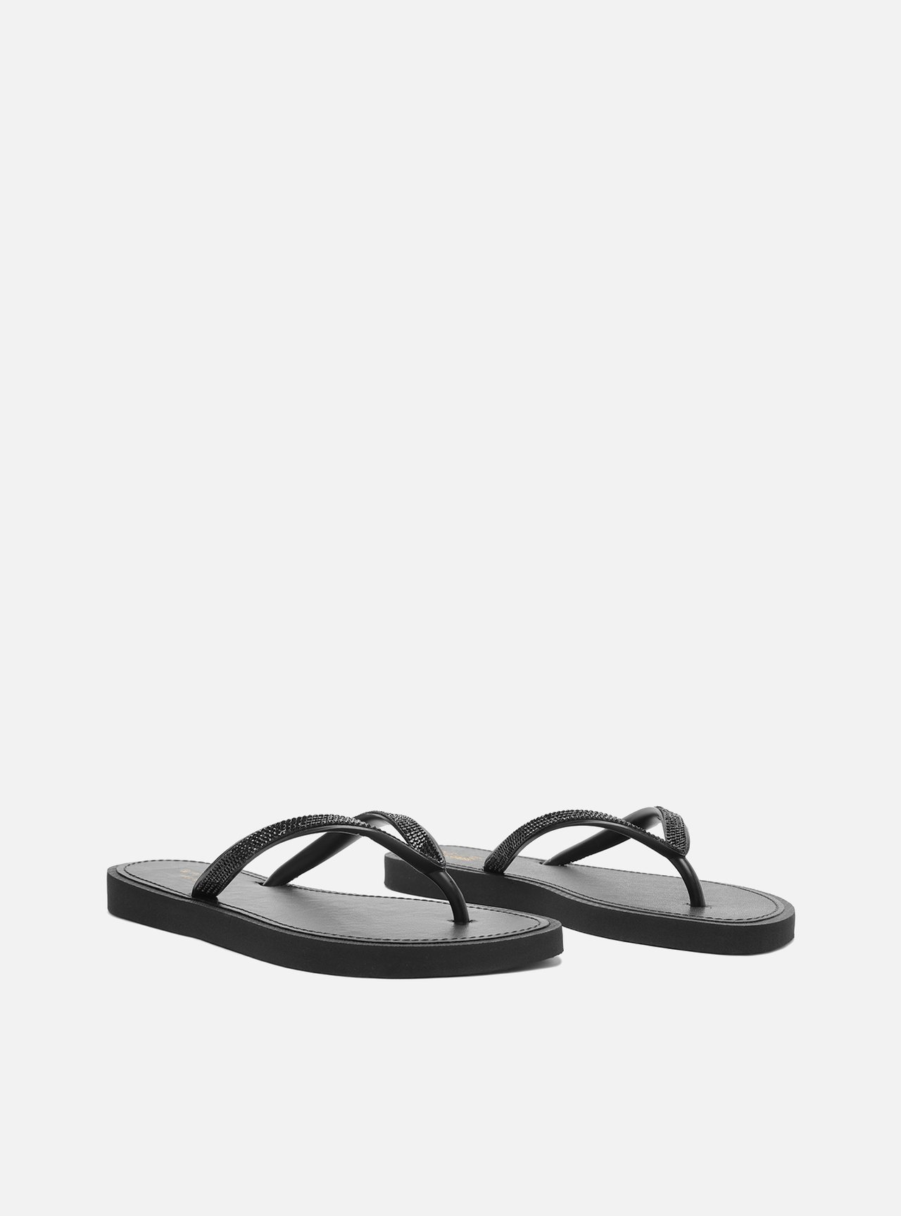 Chinelo de Dedo Preto Strass Brizza — foto 4