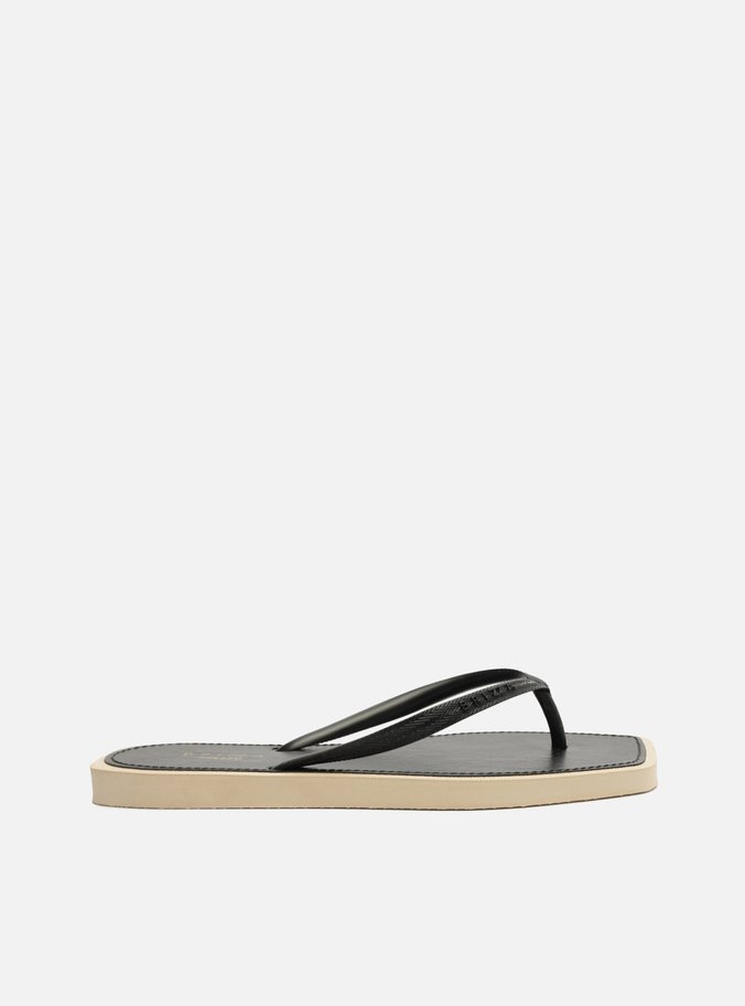 Chinelo de Dedo Preto Square Bicolor Brizza