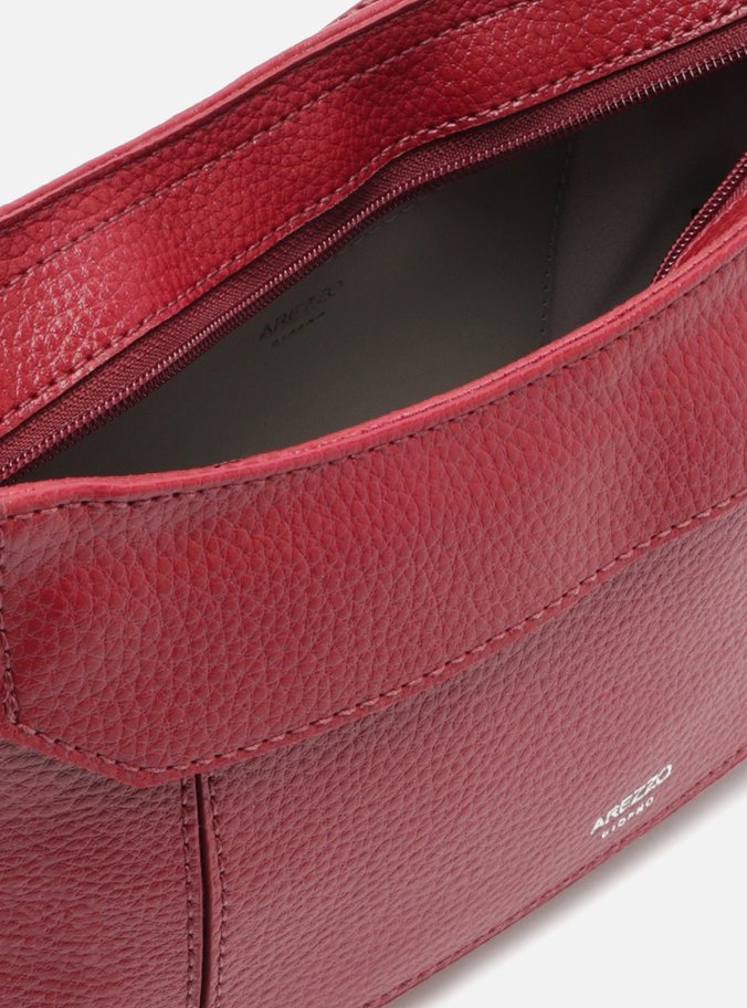 Bolsa Shoulder Bordô Média Detalhe Camurça