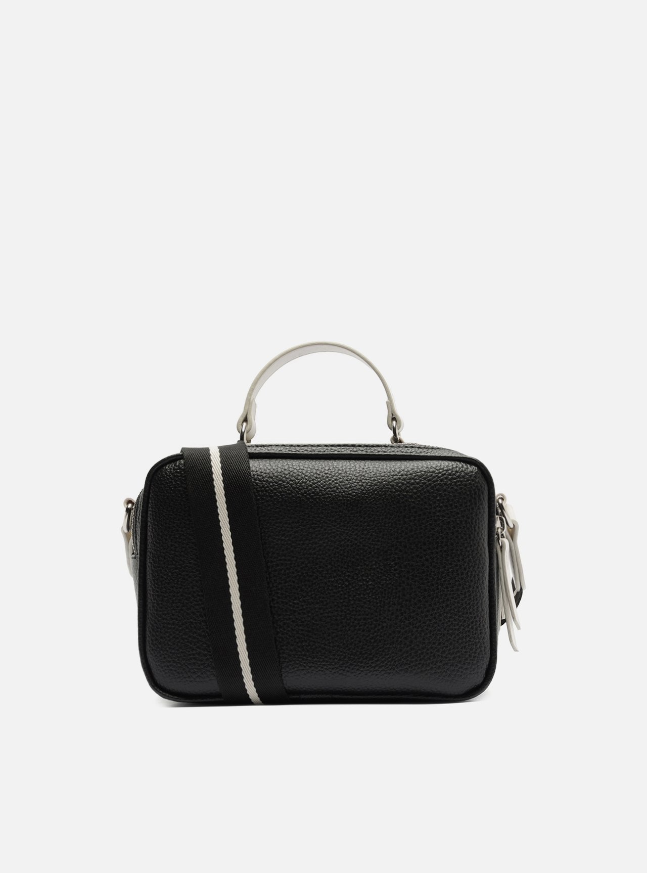 Bolsa Tiracolo Preta Prione Média Branca — foto 3