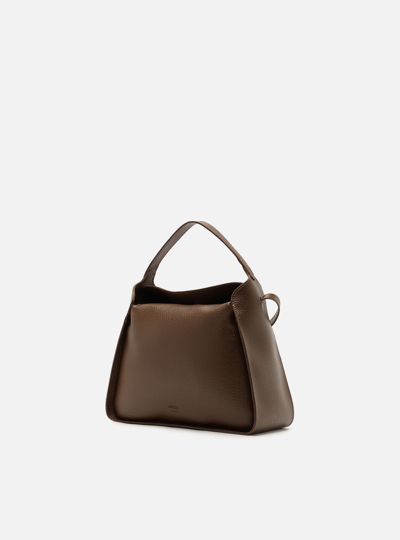 Bolsa Tote Marrom Pequena Granulada — foto 2