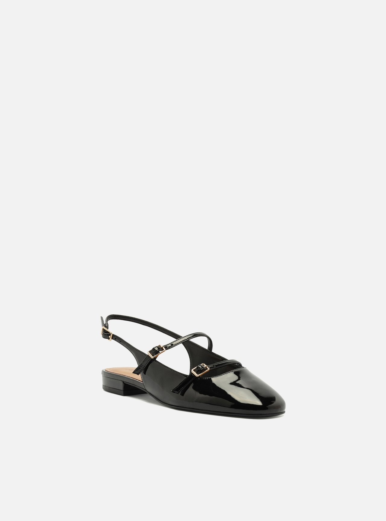 Sapatilha Preta Verniz Tiras Slingback — foto 2