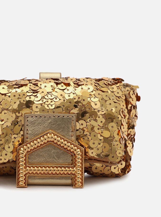 Mini Bag Dourada Paetê