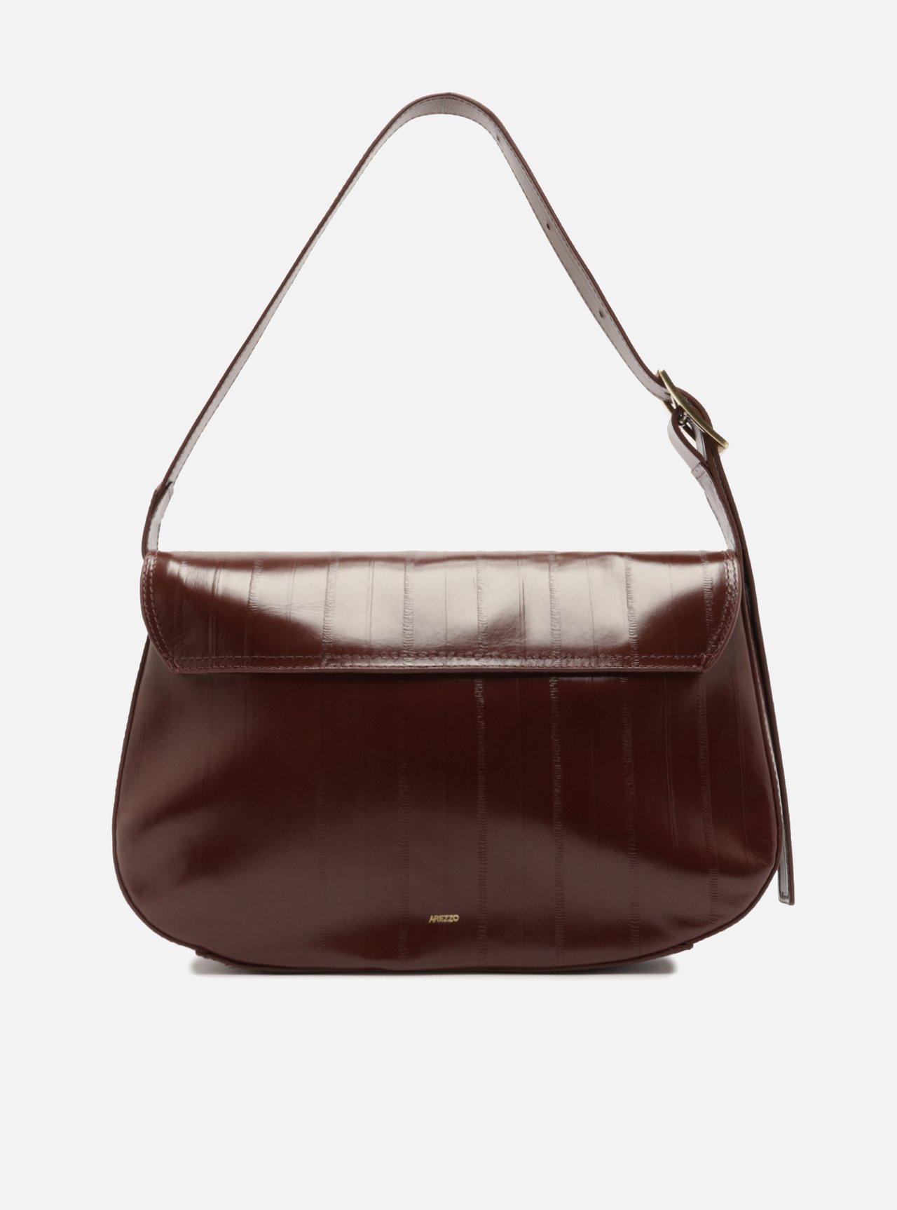 Bolsa Tiracolo Bordô Couro Grande Tampo Metal — foto 3