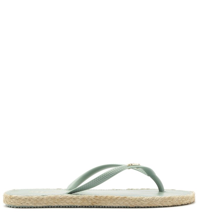 Chinelo Revestido Cordas Trançadas Verde