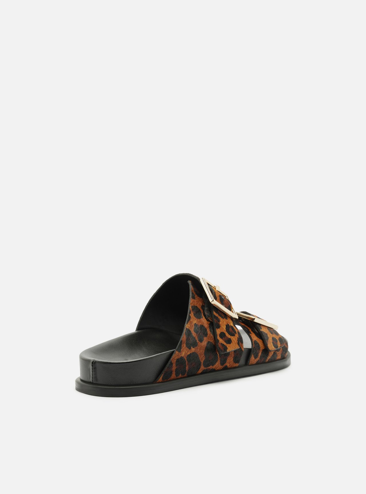 Sandália Papete Animal Print Fivela Pelo — foto 3