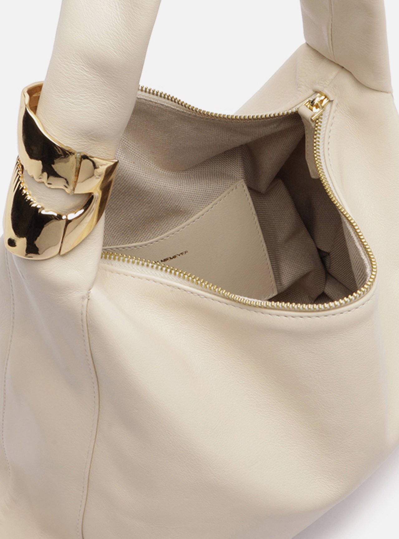 Bolsa Hobo Branca Couro Grande Metal Lenny Niemeyer — foto 4