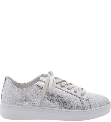 Tênis Cadarços Metalizado Silver