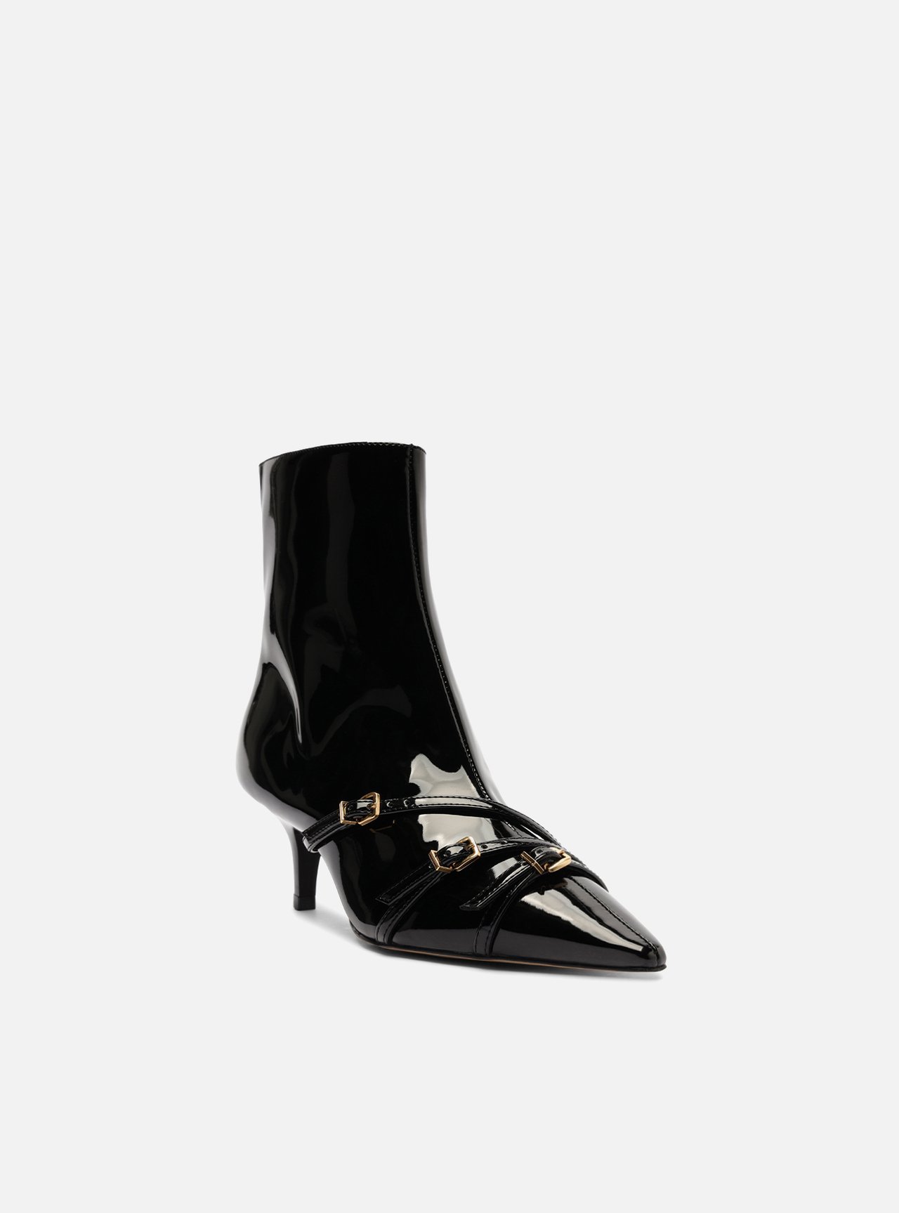 Bota Preto Verniz Cano Curto Salto Fino — foto 2