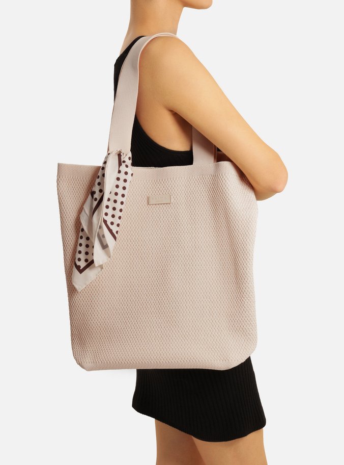Bolsa Shopping Off White Crochê Grande Lenço Brizza