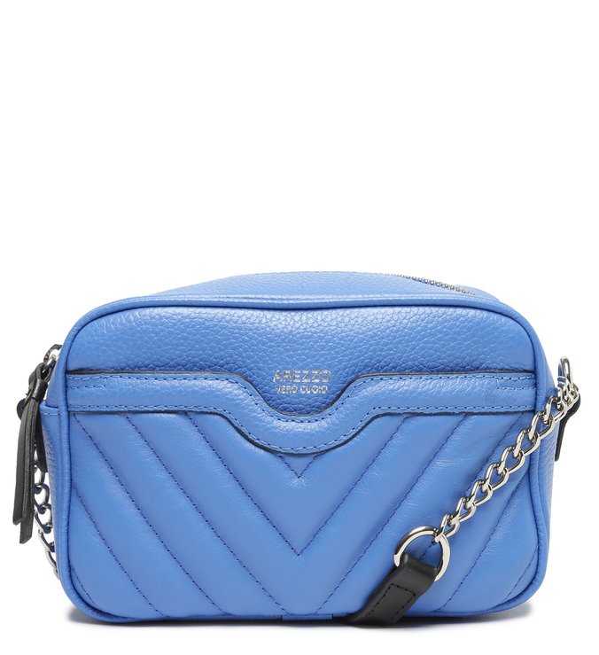 Bolsa Tiracolo Azul Couro Francine Pequena
