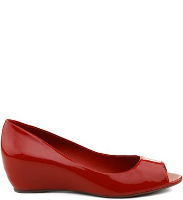 Peep Toe Verniz Scarlet