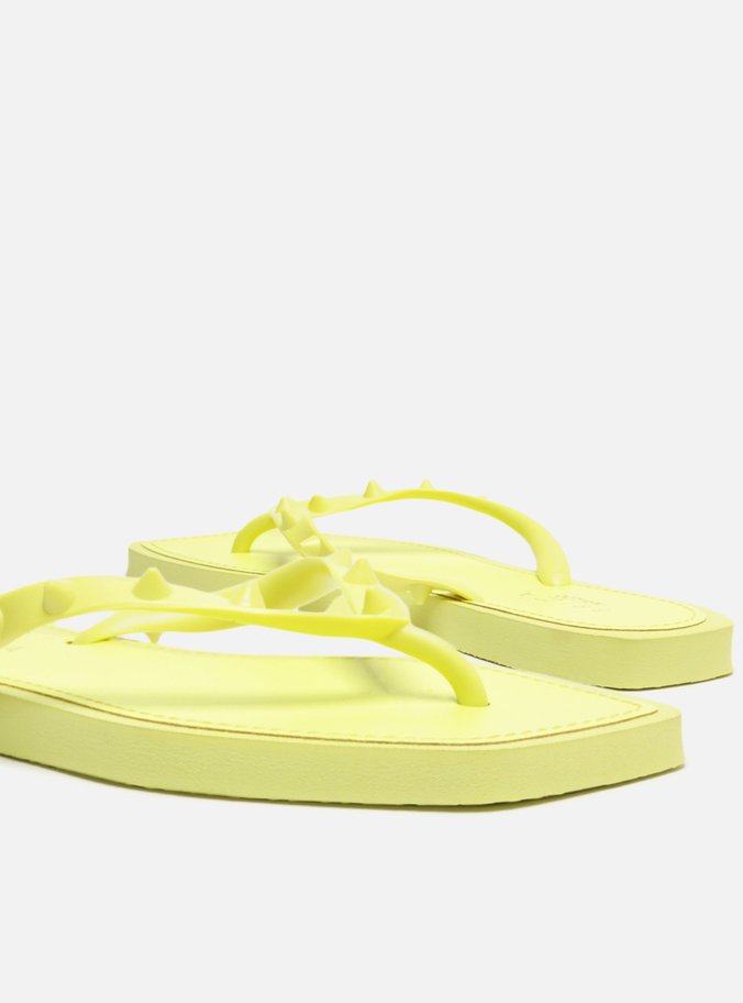 Chinelo de Dedo Amarelo Bico Quadrado Brizza Rock