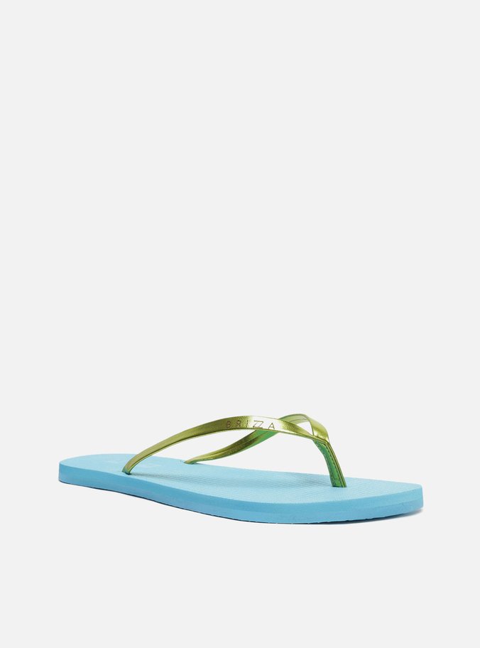 Chinelo de Dedo Azul com Tiras Verde Brizza