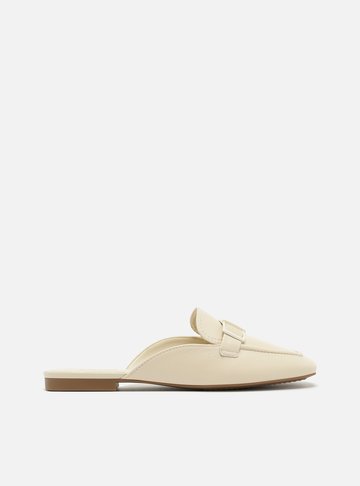 Mule Branco Couro La Isla