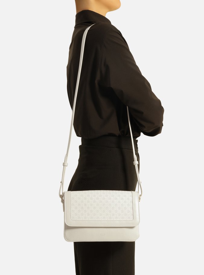Bolsa Tiracolo Branca Pequena Tressê Moldura