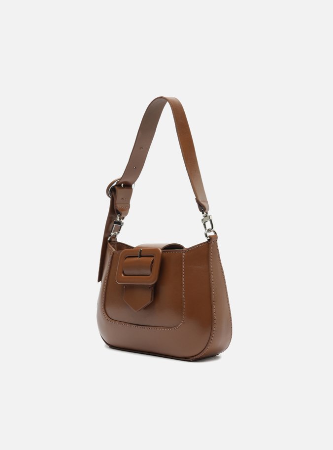 Bolsa Tiracolo Marrom Couro Pequena Fivela