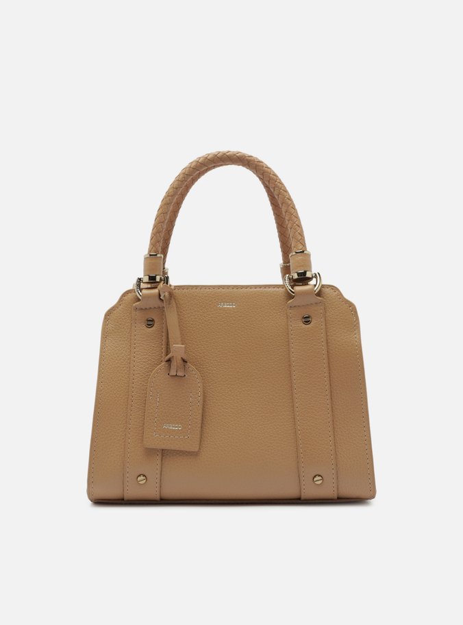 Bolsa Tote Bege Couro Piazza Média
