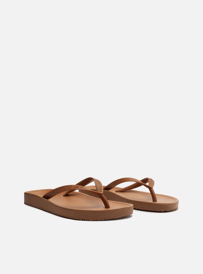 Chinelo de Dedo Marrom Palmilha