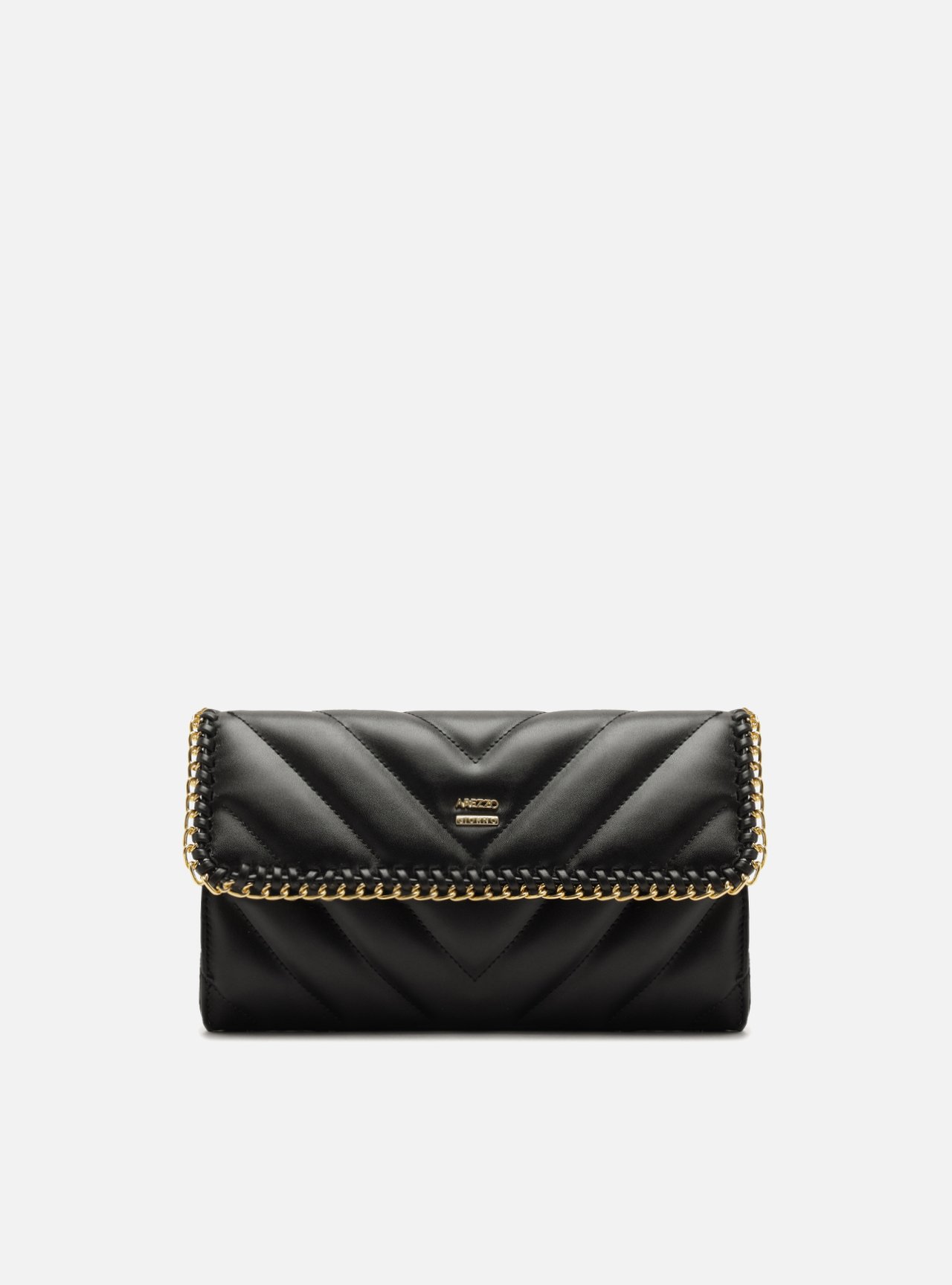 Bolsa Tiracolo Preta Média Matelassê Corrente — foto 1