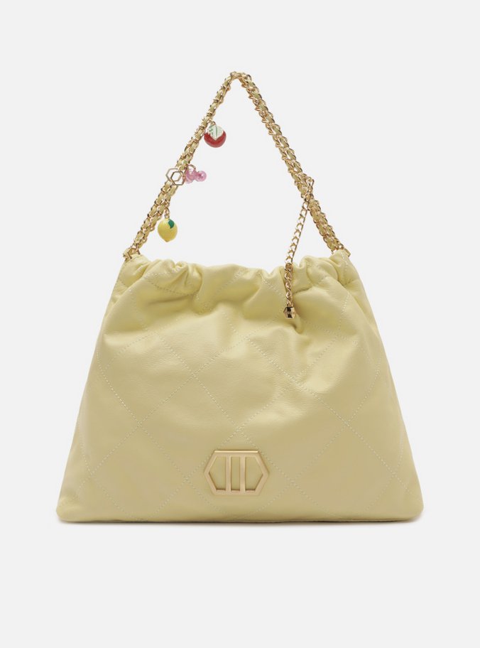 Bolsa Hobo Amarela Couro Grande Esther