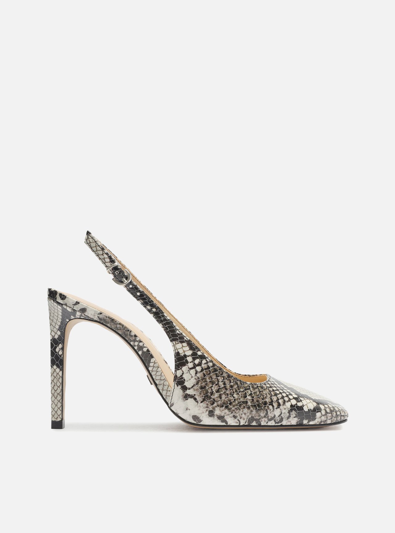 Scarpin Snake Bico Quadrado Slingback | Arezzo