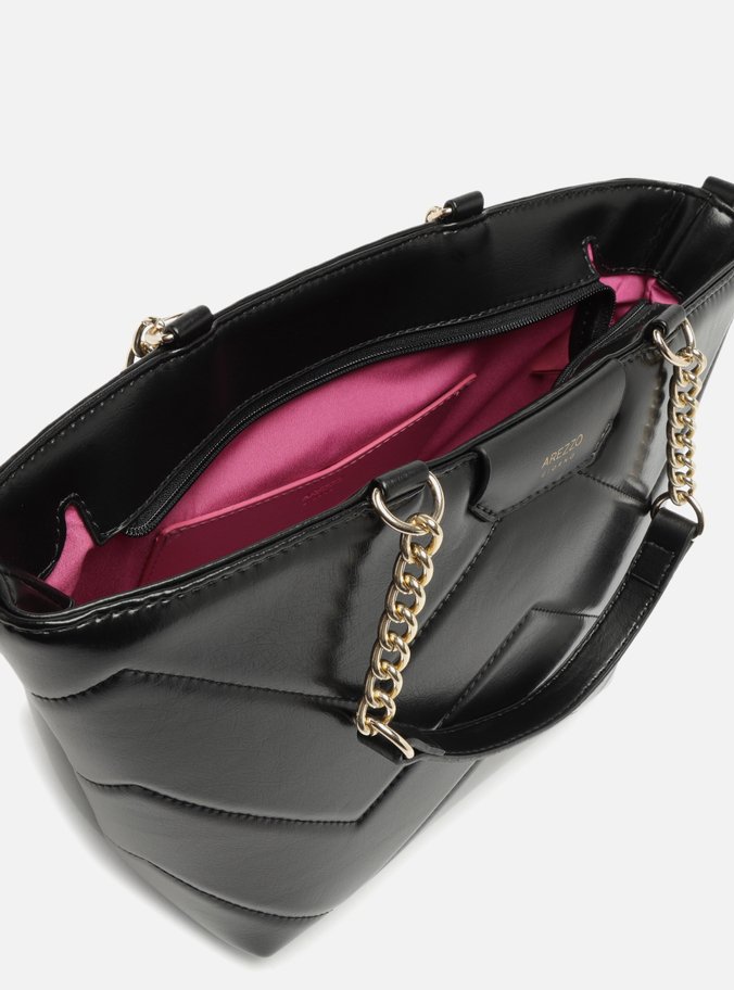 Bolsa Tote Preta Giorno Grande Matelassê