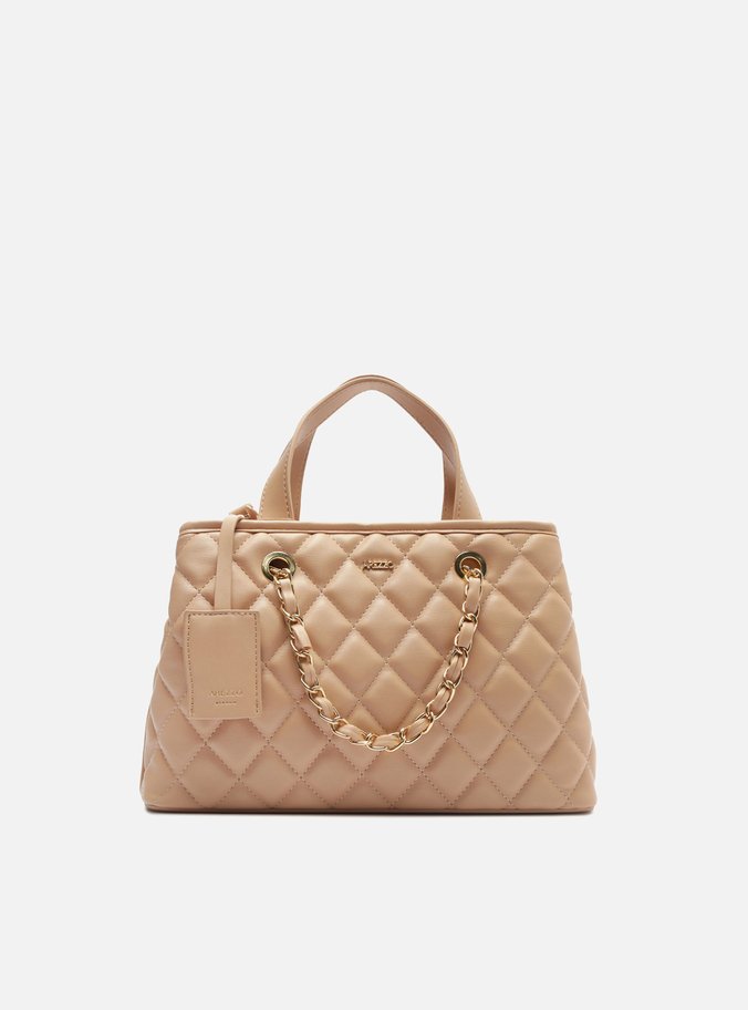 Bolsa Tote Nude Média Matelassê Bag Charm