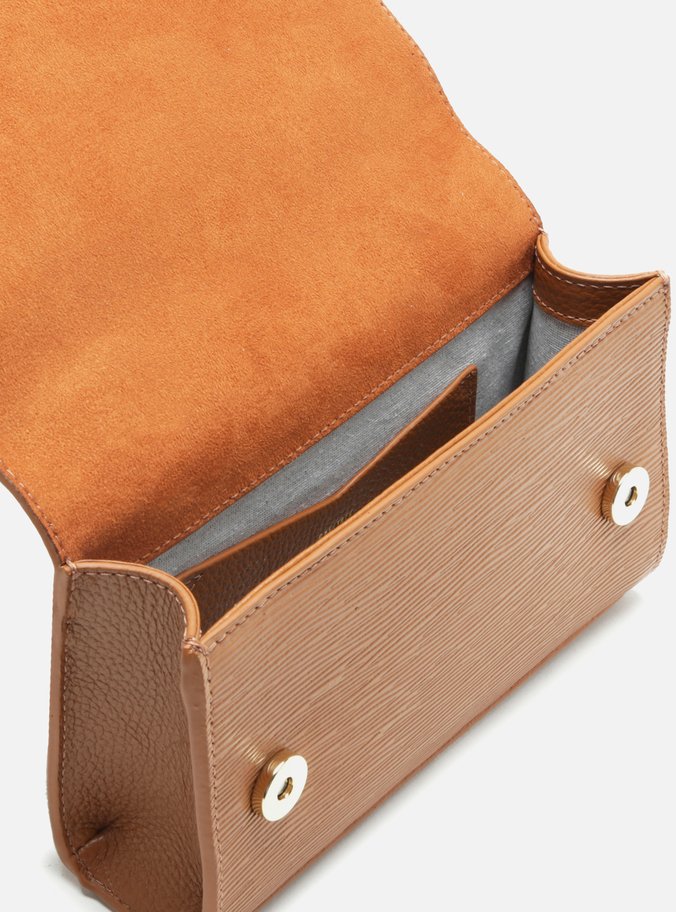 Bolsa Tiracolo Marrom Couro Abraccio Pequena