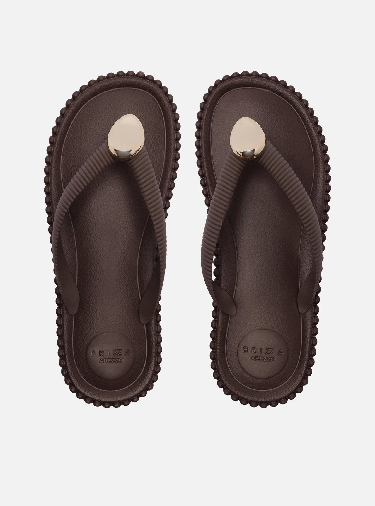 Chinelo Marrom Flatform Flip Flop Metal Bali — foto 3