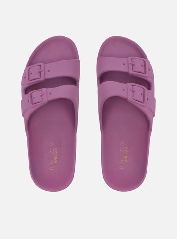 Chinelo Slide Roxo Fivelas Brizza