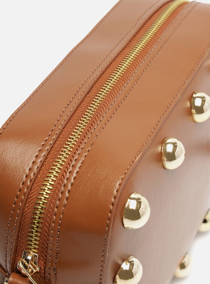 Bolsa Tiracolo Marrom Jordana Média Rebites