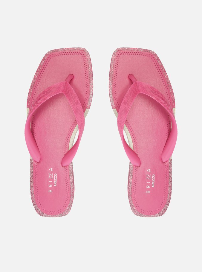 Chinelo de Dedo Rosa Glitter Square Brizza
