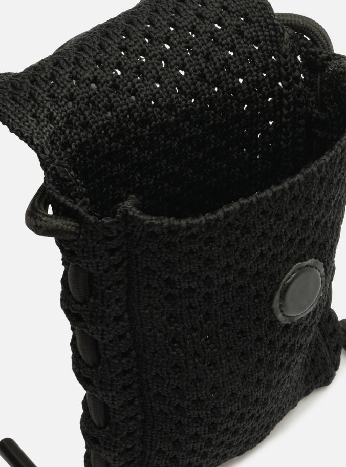 Mini Bag Preta Crochê Porta-Celular