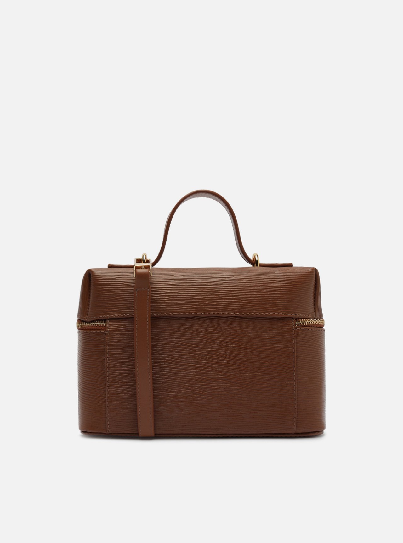 Bolsa Tiracolo Marrom Couro Média — foto 3