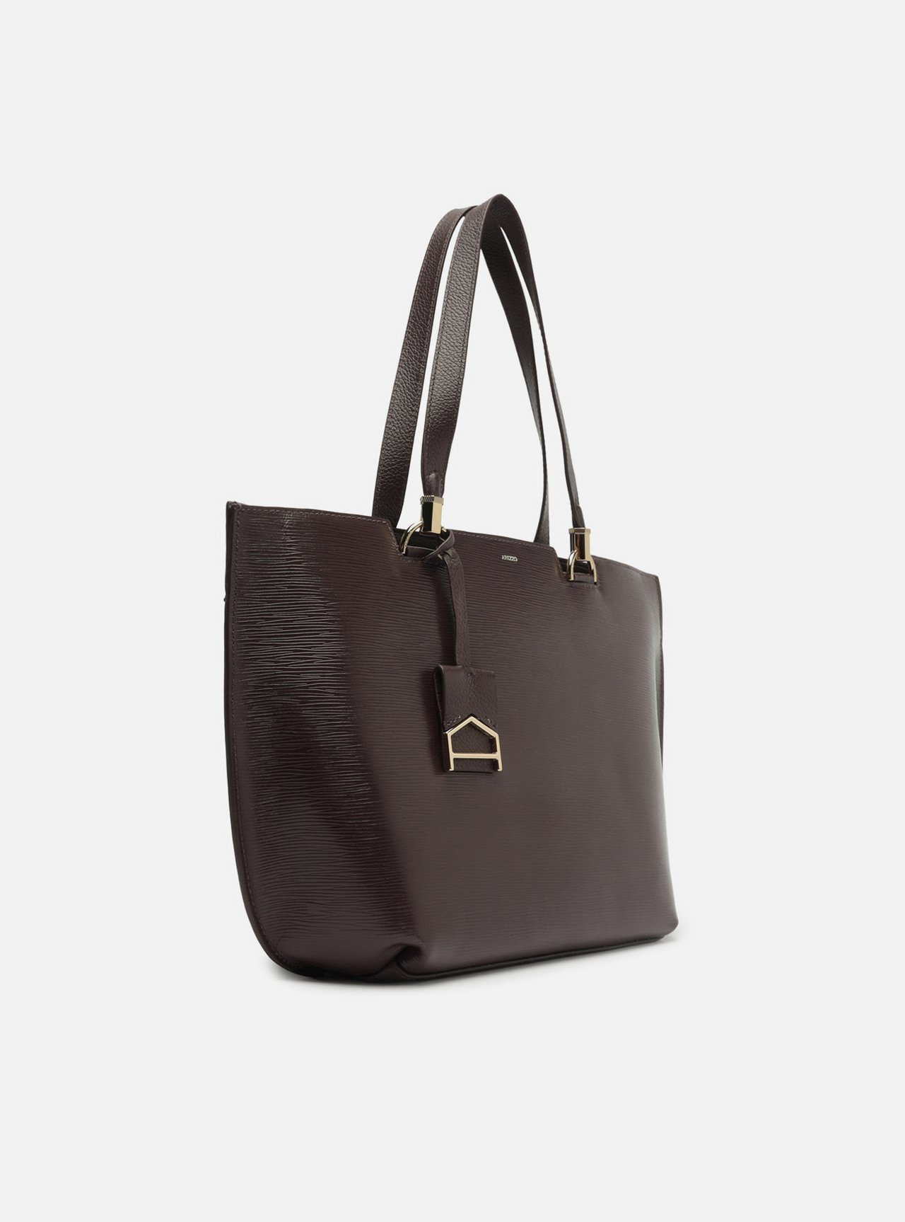 Bolsa Shopping Marrom Escura Couro Abraccio Grande — foto 5