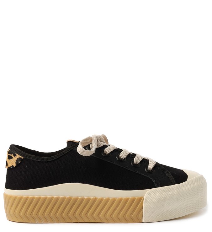 Tênis Preto Lona Flatform ZZ Rubber