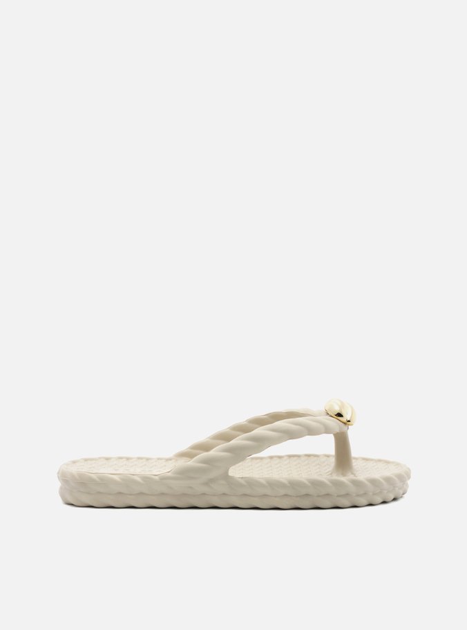 Chinelo de Dedo Branco Marrocos Metal Textura