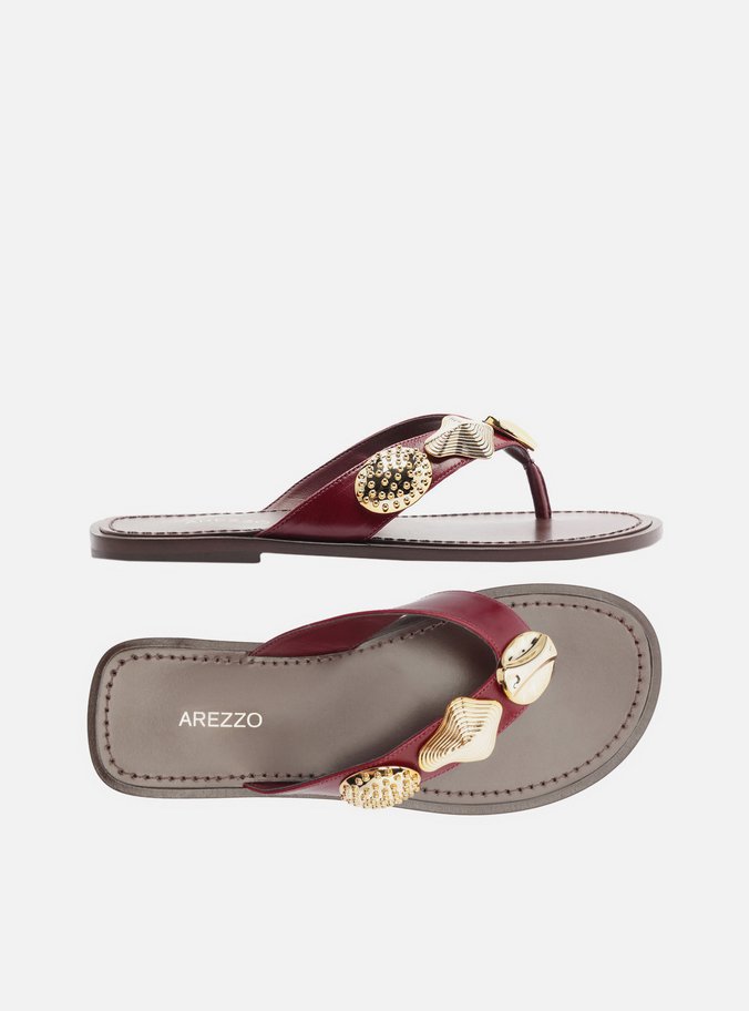 Rasteira Vermelha Flip Flop Metais