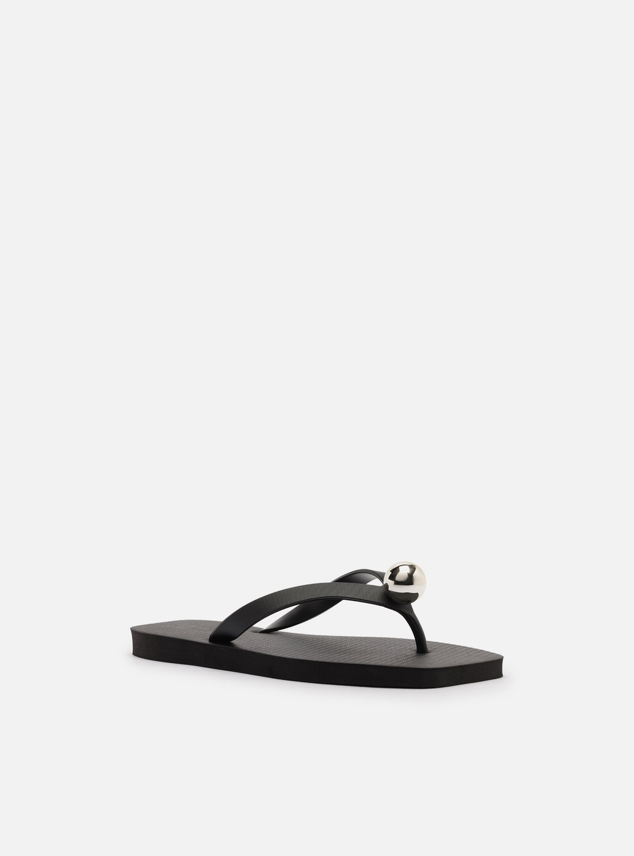 Chinelo de Dedo Preto Square Metal Esfera — foto 2