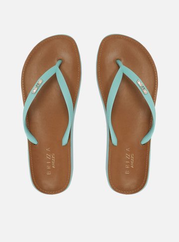 Chinelo de Dedo Azul Claro Brizza Marrom