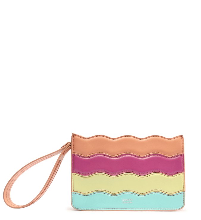 Pouch Colorida Couro Ondas
