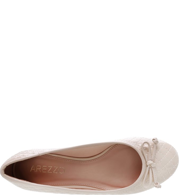 Sapatilha Off White Verniz Matelassê