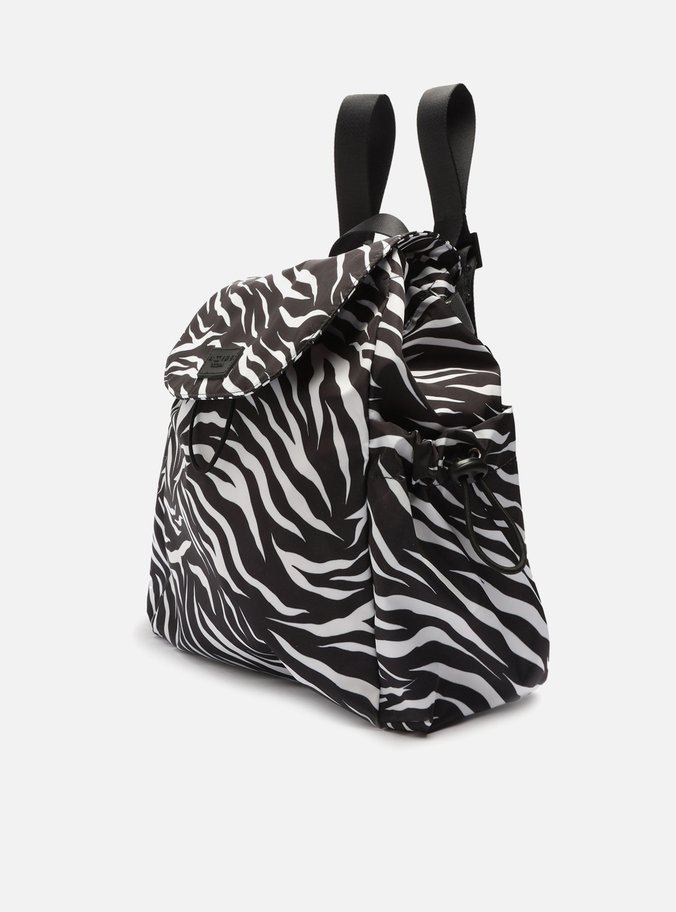 Mochila Preta Nylon Animal Print Média Brizza
