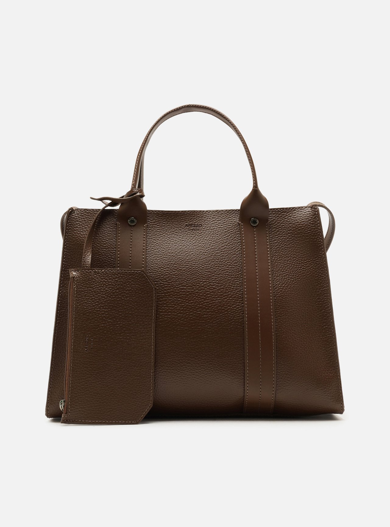 Bolsa Tote Marrom Grande Granulada — foto 6