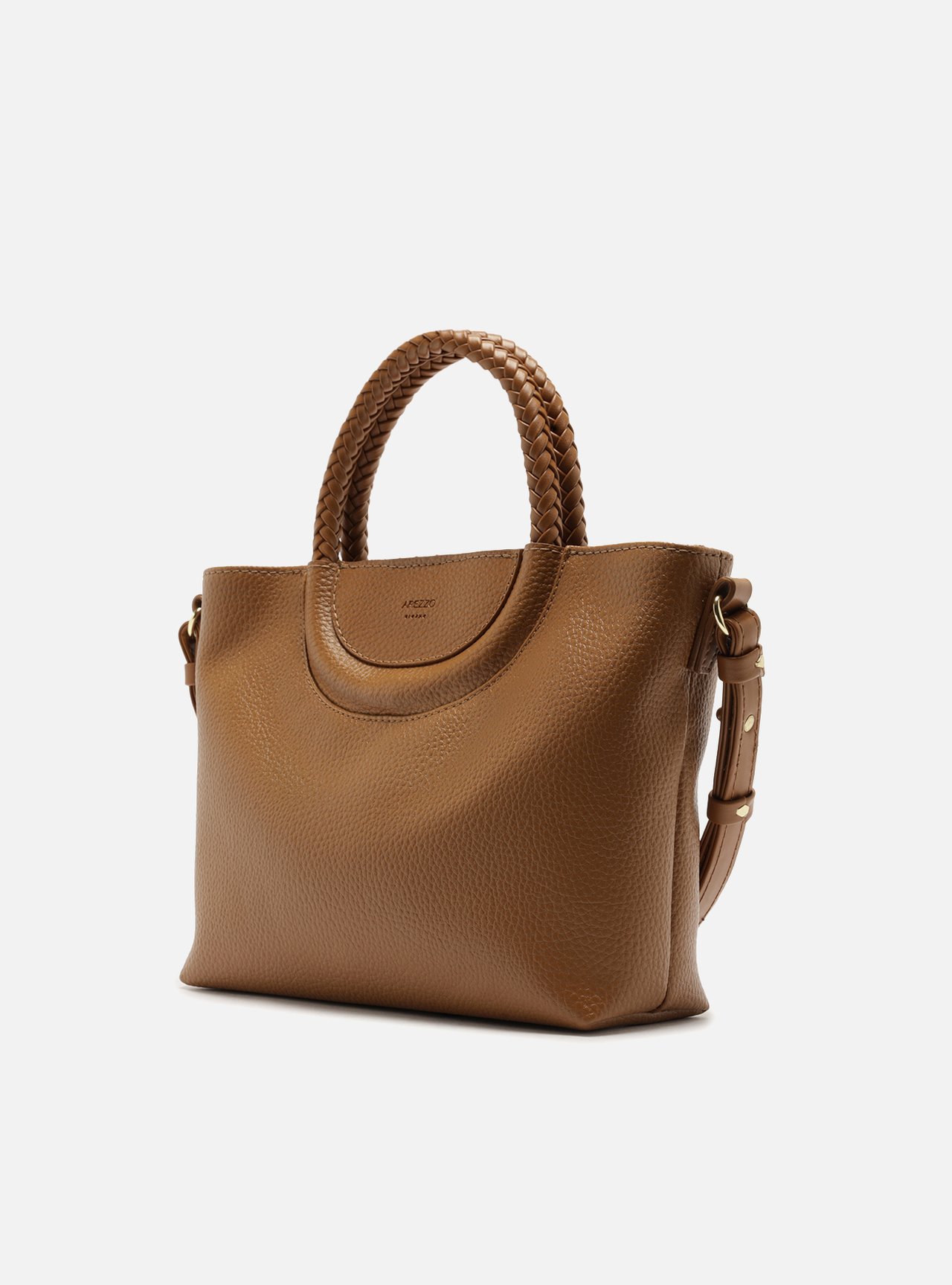 Bolsa Tote Marrom Média Alça Trançada — foto 2