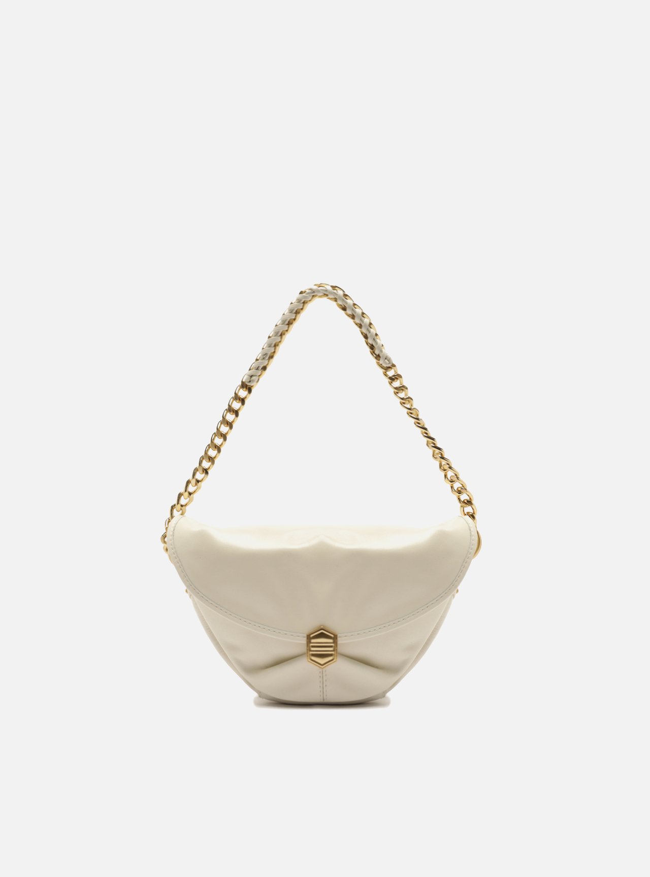 Bolsa Tiracolo Branca Couro Pequena — foto 1