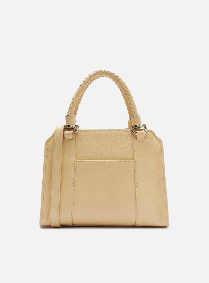 Bolsa Tote Bege Couro Piazza Média