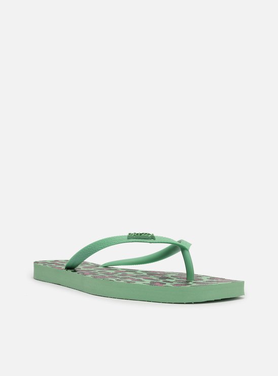 Chinelo de Dedo Animal Print Verde Brizza