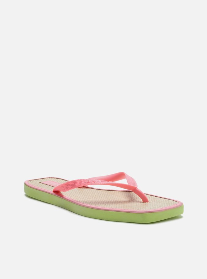 Chinelo de Dedo Rosa Square Palmilha Palha